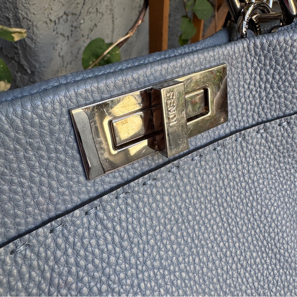 Fendi Cuoio Romano Selleria Leather Python Peekaboo Bag - Picture 4 of 16